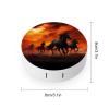 BVKWNTSA Portable Round Horses Red Glowing Clouds Printed Contact Lens Case is Stylish and Compact, Easy to Carry and Protects Lenses. view 2