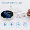 BVKWNTSA Portable Round Blue Seahorse Printed Contact Lens Case is Stylish and Compact, Easy to Carry and Protects Lenses. view 3