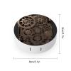 BVKWNTSA Portable Round Steampunk Mechanical Gears Printed Contact Lens Case is Stylish and Compact, Easy to Carry and Protects Lenses. view 2