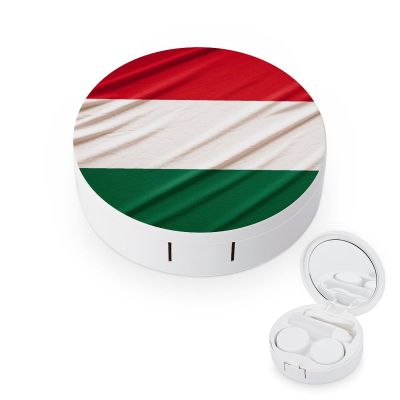 BVKWNTSA Portable Round Italy Flag Printed Contact Lens Case is Stylish and Compact, Easy to Carry and Protects Lenses.