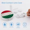 BVKWNTSA Portable Round Italy Flag Printed Contact Lens Case is Stylish and Compact, Easy to Carry and Protects Lenses. view 3