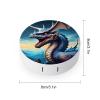 BVKWNTSA Portable Round Roaring Dragon Printed Contact Lens Case is Stylish and Compact, Easy to Carry and Protects Lenses. view 2