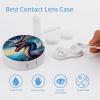 BVKWNTSA Portable Round Roaring Dragon Printed Contact Lens Case is Stylish and Compact, Easy to Carry and Protects Lenses. view 3