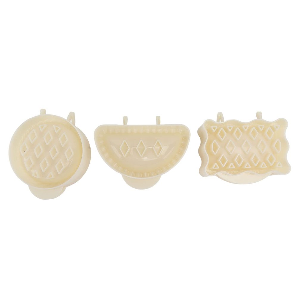 3PCS Pie Molds Set Mini Hand Pie Non Stick Heat Resistant Easy Clean for Christmas Halloween Kitchen Baking Environmentally Friendly ABS 3 Shapes Rectangle Semicircle Round
