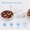BVKWNTSA Portable Round Cute Rooster Chickens Printed Contact Lens Case is Stylish and Compact, Easy to Carry and Protects Lenses. view 3