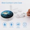 BVKWNTSA Portable Round Hammerhead Sharks Printed Contact Lens Case is Stylish and Compact, Easy to Carry and Protects Lenses. view 3