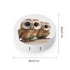 BVKWNTSA Portable Round Funny Owl Printed Contact Lens Case is Stylish and Compact, Easy to Carry and Protects Lenses. view 2