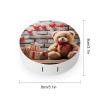 BVKWNTSA Portable Round Cute Bear Valentine Gift Printed Contact Lens Case is Stylish and Compact, Easy to Carry and Protects Lenses. view 2