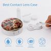 BVKWNTSA Portable Round Cute Bear Valentine Gift Printed Contact Lens Case is Stylish and Compact, Easy to Carry and Protects Lenses. view 3