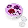 BVKWNTSA Portable Round Red and Purple Roses Printed Contact Lens Case is Stylish and Compact, Easy to Carry and Protects Lenses. view 1