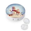 BVKWNTSA Portable Round Cute Snowmen Christmas Printed Contact Lens Case is Stylish and Compact, Easy to Carry and Protects Lenses. view 1