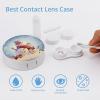 BVKWNTSA Portable Round Cute Snowmen Christmas Printed Contact Lens Case is Stylish and Compact, Easy to Carry and Protects Lenses. view 3