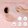 Denture Case, Leak Proof Denture Bath Cup, Denture Soaking Container Cups for Dentures, Retainers, Mouth Guard Storage Case, Full & Partial Denture Cleaning Holder Box with Strainer, Pink view 3
