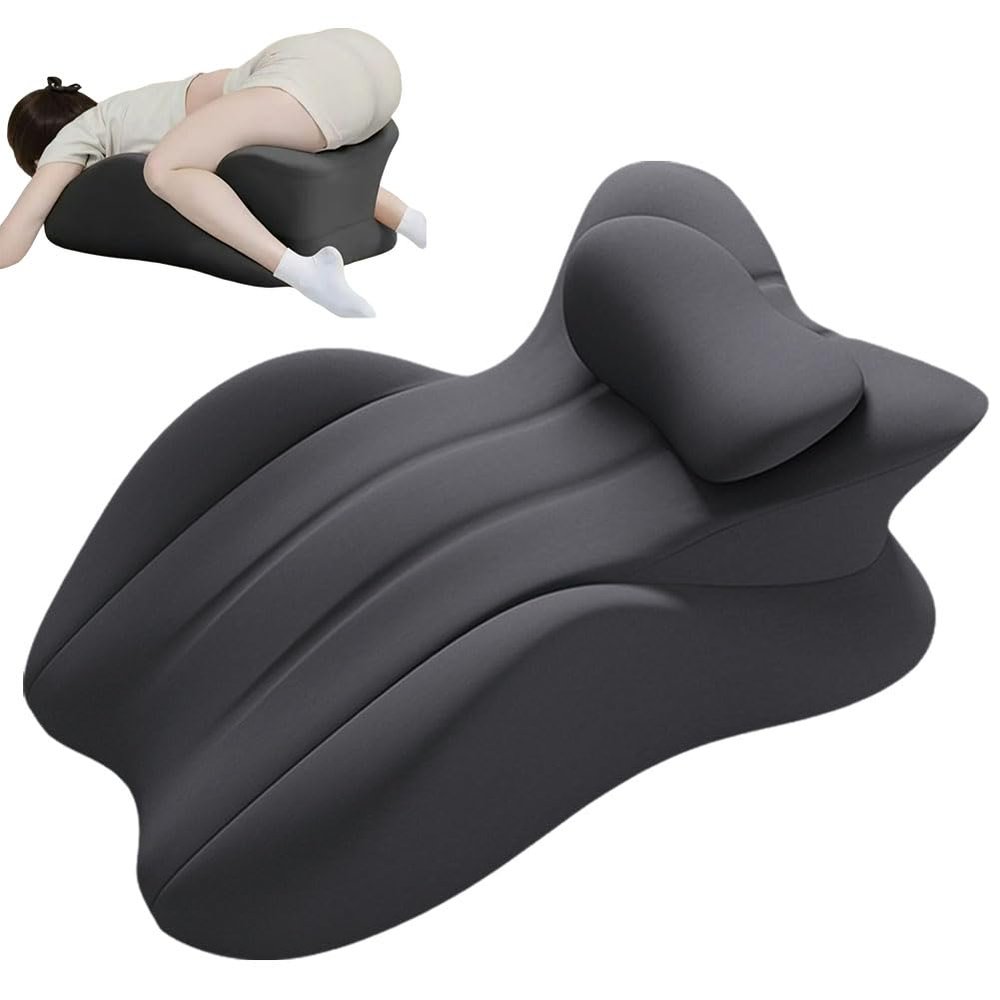 Butt Cushion for Couples, Low-Profile Design Couples Pillow for Intimacy, 23"15"9" Wedge Pillow Memory Foam, Recovers After Impact, Provides Intimacy Support (Dark Grey)