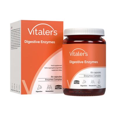 Vitaler's Digestive Enzymes - 60 Capsules, Vegan, 2 Months of Supplementation, No Preservatives, Pure Composition
