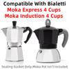 [UPGRADED] Sealing Gasket for Bialetti Moka Induction 4 Cups & Moka Express 4 Cups Iconic Stovetop Espresso Maker - 6 PCS Replacement Food Grade Silicone Seal Ring for Aluminum Coffee Maker Pots view 2