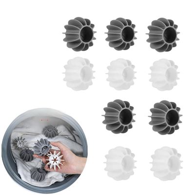 Pack of 10 Premium Laundry Washing Balls for Drum Washing Machines - Prevents Tangles, Removes Dirt & Stains Effectively (Grey/White) Ideal as an Eco-Friendly Washing Aid, Save Detergent and Is