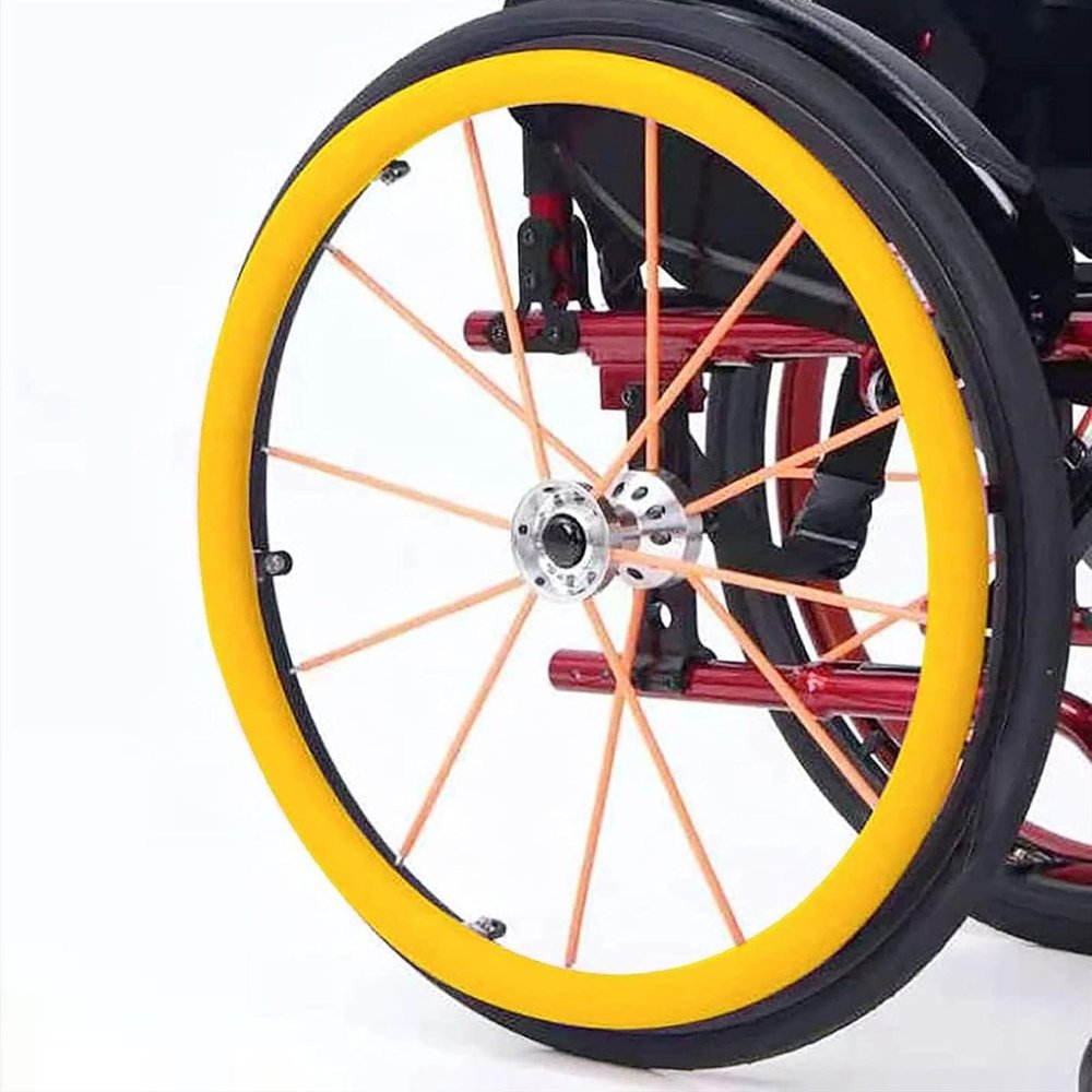 1 Pair Wheelchair Push Rim Covers | Universal 20/22/24 Inch Silicone Non-Slip & Wear-Resistant Hand Push Ring Protectors, Rear Wheel Grip Accessories for Wheelchairs