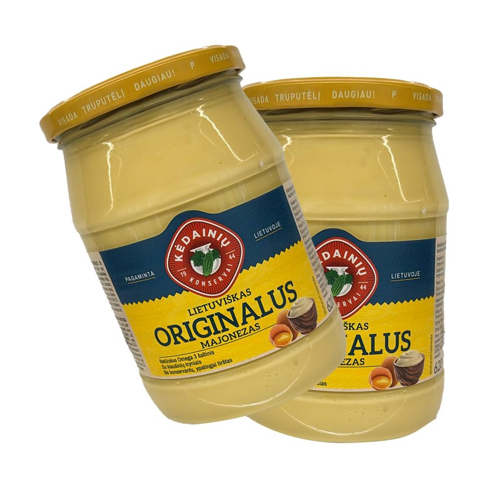 Kedainiu Konservai Lithuanian Original Mayonnaise 620G Condiment Salad Dressing Dipping Sauce Ready to Use Product of Lithuania Pack of 2