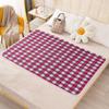 Hearda Reusable Incontinence Bed Pad, Absorbent Washable Incontinence Bed Sheets Plaid Checked Pattern Quilted Non-slip Bed Mattress Protector for Kids Adults Elderly (Pink,180x200cm) view 1