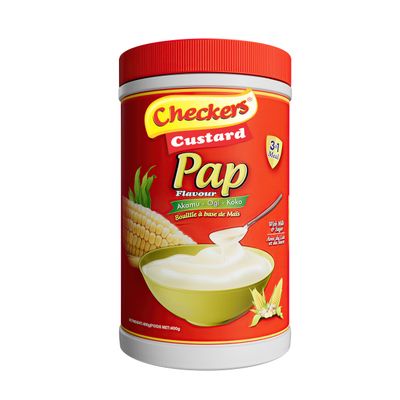 Checkers Custard Pap Flavour Powder, 3-in-1 Instant Meal with Traditional Pap Taste, Blended with Milk & Sugar, Smooth & Creamy Texture, 400g Jar