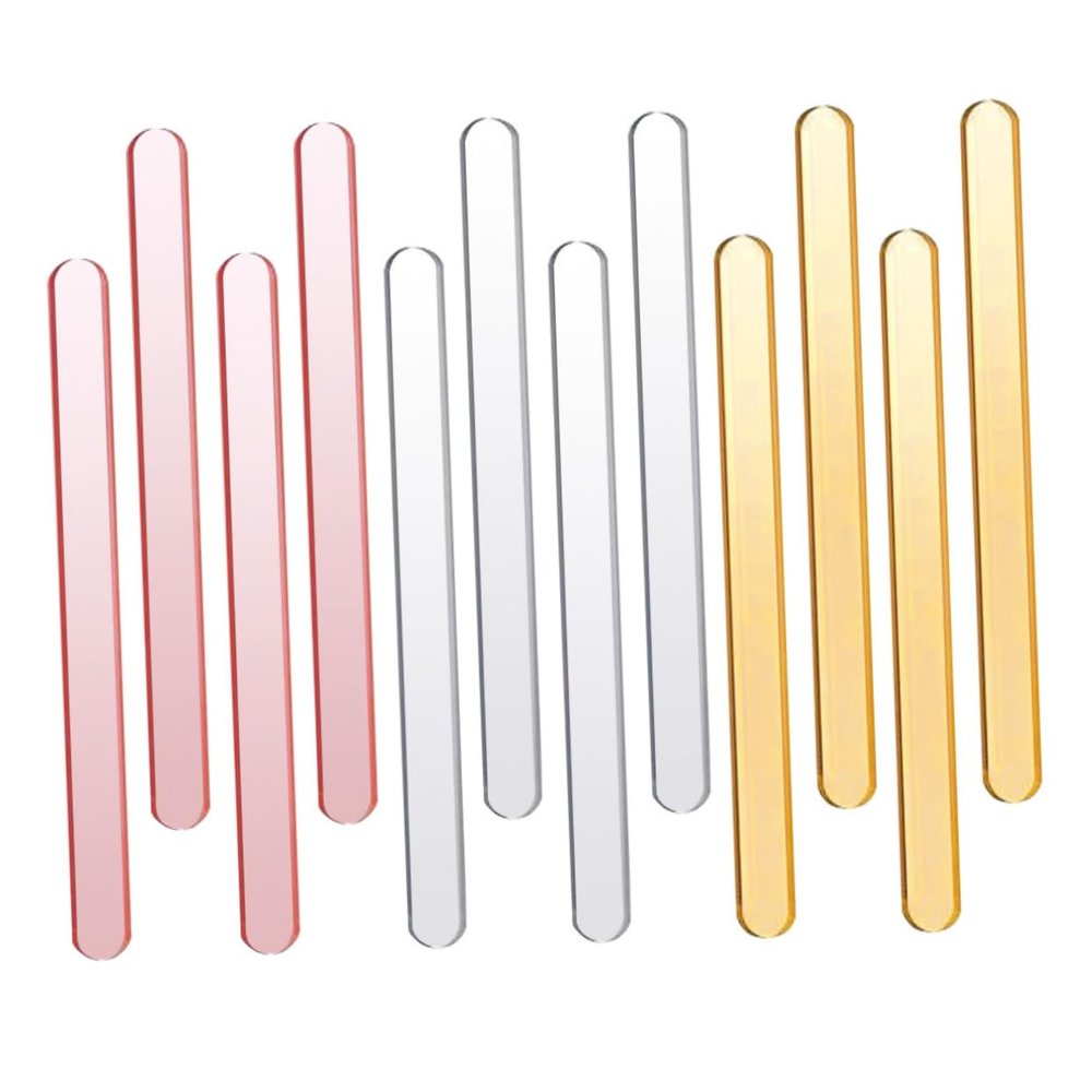 LIFKOME 30pcs Mirror Ice Cream Stick Acrylic Sticks for DIY Ice Pop Crafting Props Making Materials