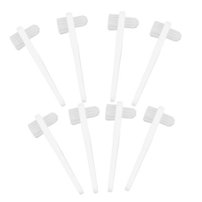 OATIPHO 8pcs Denture Brush Set for Easy and Convenient Cleaning, Double-Head Small White Pp Brushes for Mini Travel and Home Use