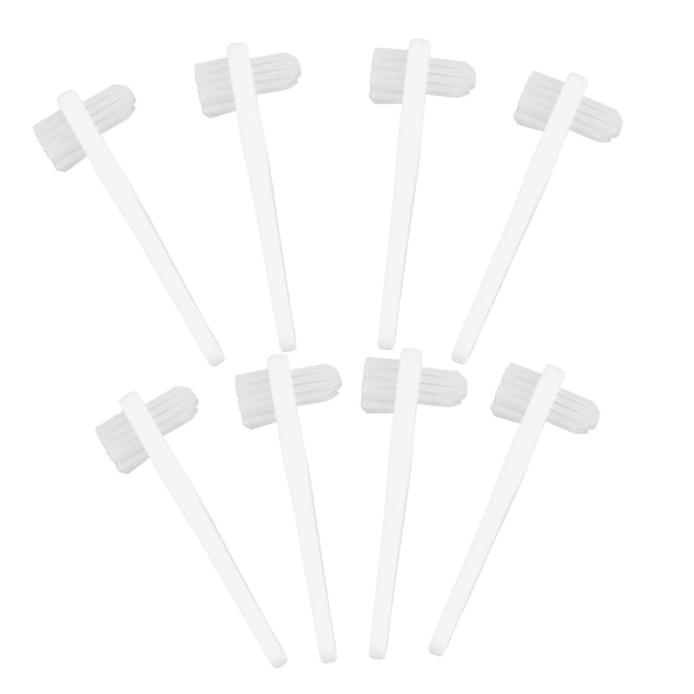 OATIPHO 8pcs Denture Brush Set for Easy and Convenient Cleaning, Double-Head Small White Pp Brushes for Mini Travel and Home Use