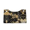 Black Marble Texture Golden Print Tissue Box Holder Aesthetic Tissue Box Cover, Leather Tissues Holder for Countertop Office Desk view 2