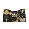 Black Marble Texture Golden Print Tissue Box Holder Aesthetic Tissue Box Cover, Leather Tissues Holder for Countertop Office Desk view 4
