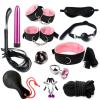 12 Piece Pink Nylon Outdoor Fitness Training Kit With Adjustable Wristband And And Racket - D17-Uk view 1