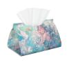 Beautiful Mermaid Print Tissue Box Holder Aesthetic Tissue Box Cover, Leather Tissues Holder for Countertop Office Desk view 1