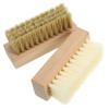COLLBATH 2pcs Cleaning Brush Set with Wooden Handles Featuring Hard and Soft Bristles Multi-purpose Clothes Scrub Tool for Laundry and Shoe Cleaning view 1