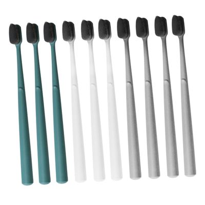 VALICLUD 10pcs Nylon Bristle Toothbrush for Adults Pack Portable Single Tube Teeth Cleaning Tool Oral Care Nylon Toothbrushes Random Color