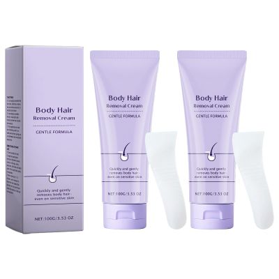 Body Hair Removal Cream With Spatula Applicator, Advanced Facial Hair Removal For Women, Body Hair Removal Cream For Sensitive 100g (2)