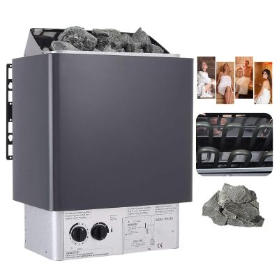 Electric Sauna Heater with Adjustable Timer and Temperature Control, Stainless Steel Heating Stove for Dry Sauna Rooms and Steam Baths
