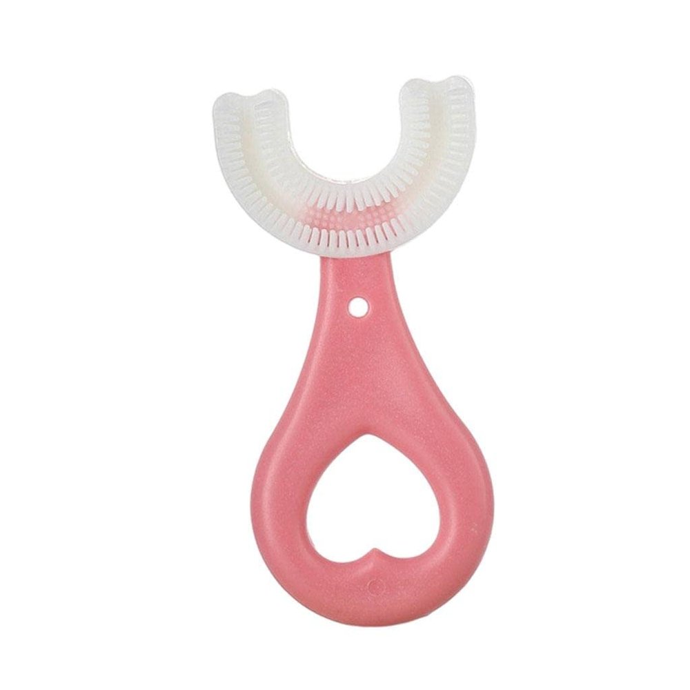 Kids Teeth Cleaning Manual Brush U-Shape Oral Tooth Cleaning Pink 2-6 Years