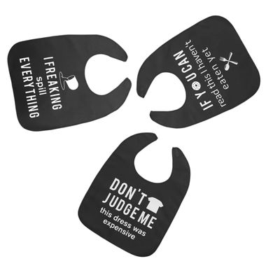3pcs Adult Eating Bibs for Seniors Polyester Fabric Clothing Protectors