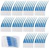 AYNKH 60 Pieces of Interdental Brushes, Silicone Interdental Brushes with Non-Slip Handles, Curved Shaped Sticks for Cleaning Between Teeth, Blue