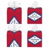 Arkansas State Flag Print PVC Leather Tissue Box Holder Napkin Facial Tissues Holder Dispenser for Bathroom Home view 2
