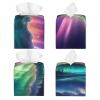 Dark Northern Lights Print PVC Leather Tissue Box Holder Napkin Facial Tissues Holder Dispenser for Bathroom Home view 2