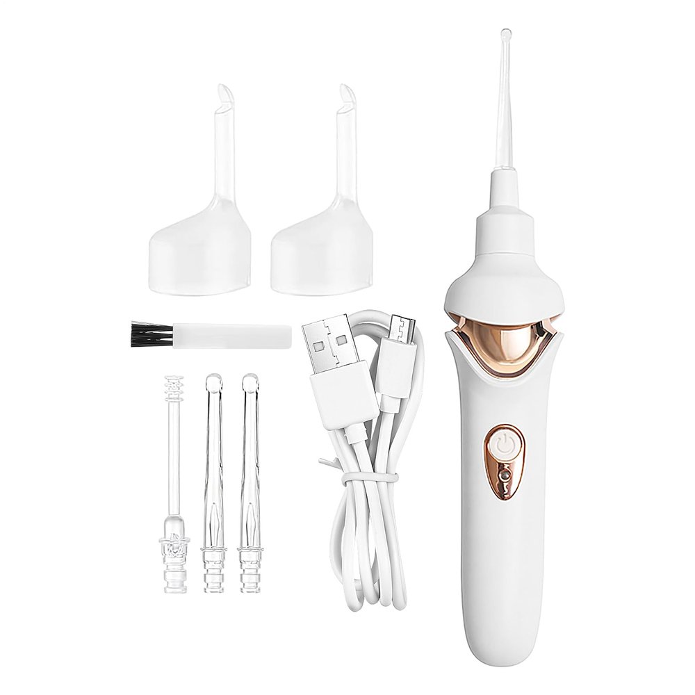 Ear Wax Removal Machine, USB Rechargeable Ear Wax Cleaner Kit, Reusable Safe Earwax Remover Cleaning Tool for Children Adults Home Travel