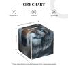 Blue Eyes Wolf Print PVC Leather Tissue Box Holder Napkin Facial Tissues Holder Dispenser for Bathroom Home view 4