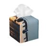 Airplane in The Evening Light Print PVC Leather Tissue Box Holder Napkin Facial Tissues Holder Dispenser for Bathroom Home