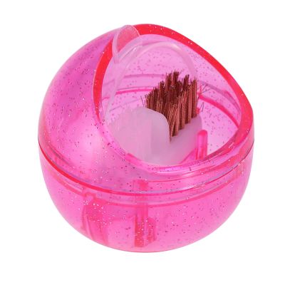 OVAQUIXI Nail Art Drill Head Dual Clean Brush Case Box for Polishing Manicure Tool, Portable Size with Double-sided Adhesive, ABS Material, Pink