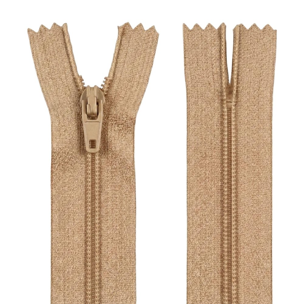 7" (17.8cm) Beige Zip - Closed-End - Dressmaking, Sewing & Craft