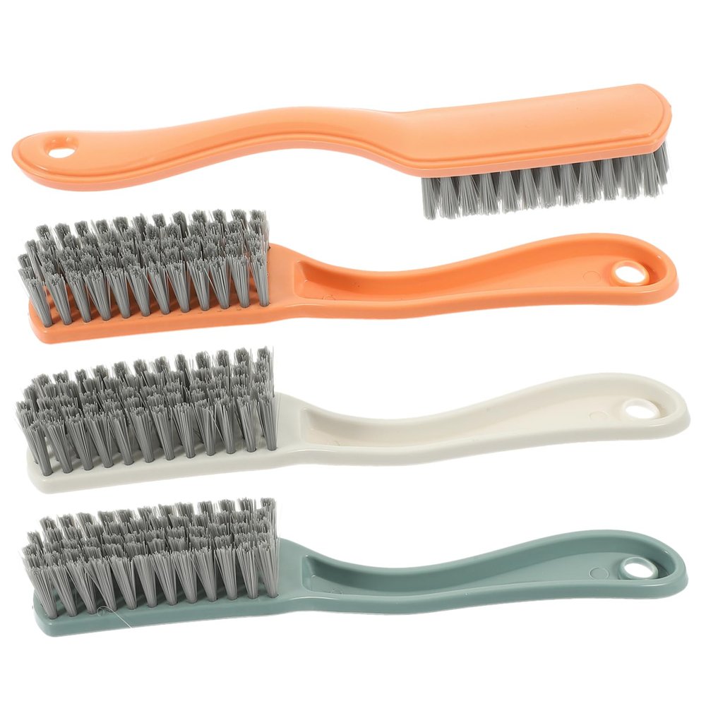 GANAZONO 4pcs Long Handle Cleaning Brush for Shoes Laundry Car Home Detailing Brush Random Color