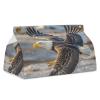 Bald Eagle Flying Tissue Box Cover Modern PU Leather Tissue Case Stylish High-end Facial Paper Organizer Dispenser for Bathroom Vanity Countertop Nightstands Desk view 1