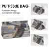 Bald Eagle Flying Tissue Box Cover Modern PU Leather Tissue Case Stylish High-end Facial Paper Organizer Dispenser for Bathroom Vanity Countertop Nightstands Desk view 4