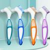 Denture Brush Dual Head Toothbrushes Hard Denture Cleaning Brush Denture Toothbrush Cleaning Brush False Teeth Brush Toothbrush (2PCS Blue Green) view 4